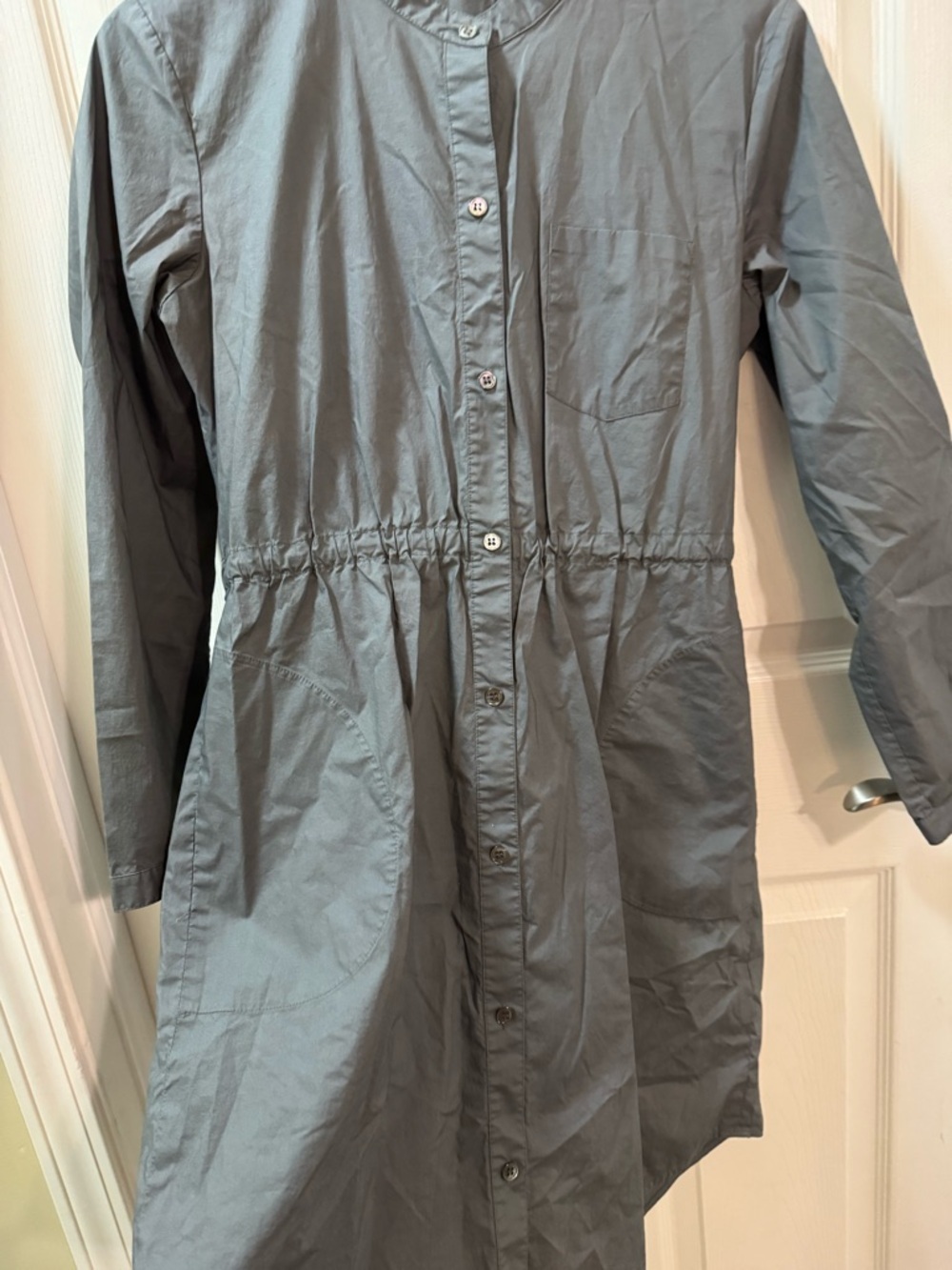 Theory Isadora Exceed Button Down Tie Back Shirt Dress Size 8 - Picture 6 of 13